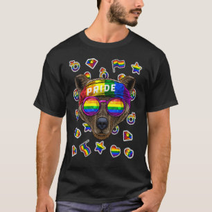 Lgbt Bear Gay Pride Month Grizzly Bear Rainbow Les T-Shirt