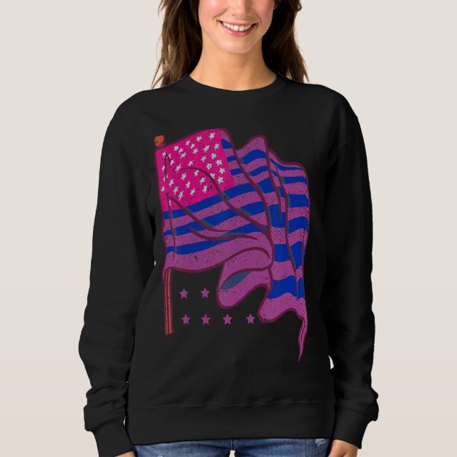 Lgbt Bi Pride Bisexuality Us Flag American Pride B Sweatshirt (Front)