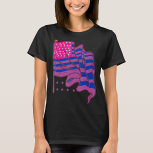 Lgbt Bi Pride Bisexuality Us Flag American Pride B T-Shirt