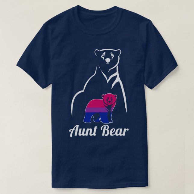 LGBT Bisexual Aunt Bear Bi Pride Flag T-Shirt (Design Front)