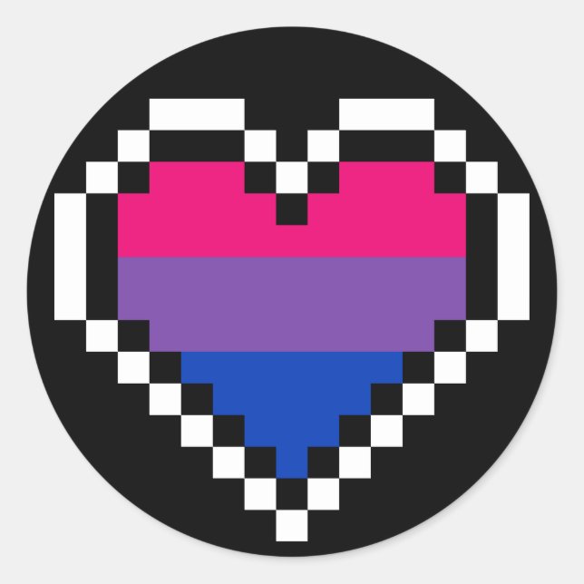 LGBT bisexual pride pixel art Classic Round Sticker (Front)