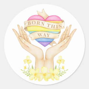 LGBT Born This Way Classic Round Sticker