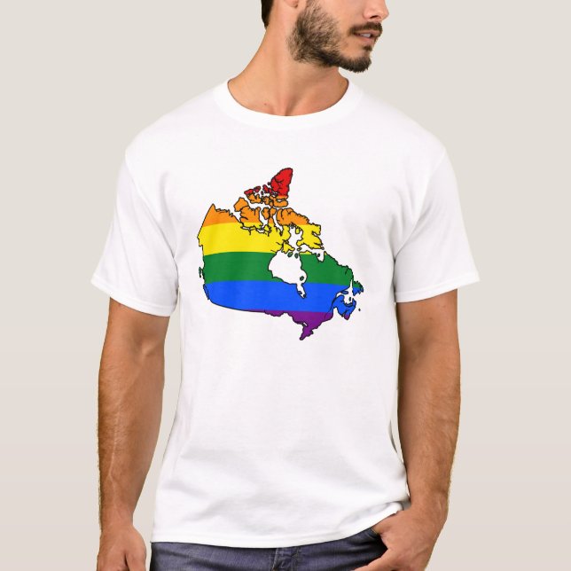 LGBT Canadian pride map T-Shirt (Front)