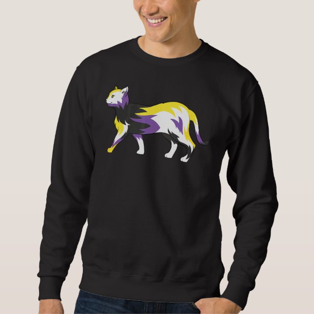 Lgbt Cat Nonbinary Flag Queer Third Gender Pride N Sweatshirt (Front)