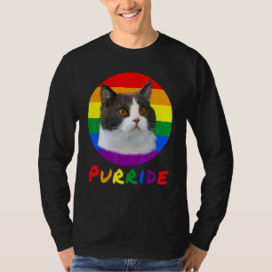 Lgbt Cat Purride Flag Gay Pride Month T-Shirt