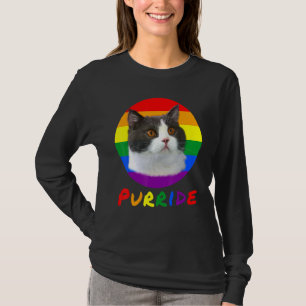 Lgbt Cat Purride Flag Gay Pride Month T-Shirt