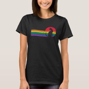 Lgbt Cat Vintage Retro pride gay love rainbow perf T-Shirt