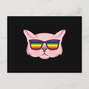 LGBT Cat With Sunglasses LGBT Pride Month LGBTQ Postcard