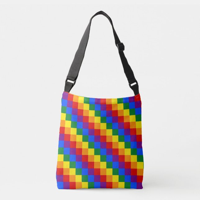 LGBT chequered pattern Crossbody Bag (Front)
