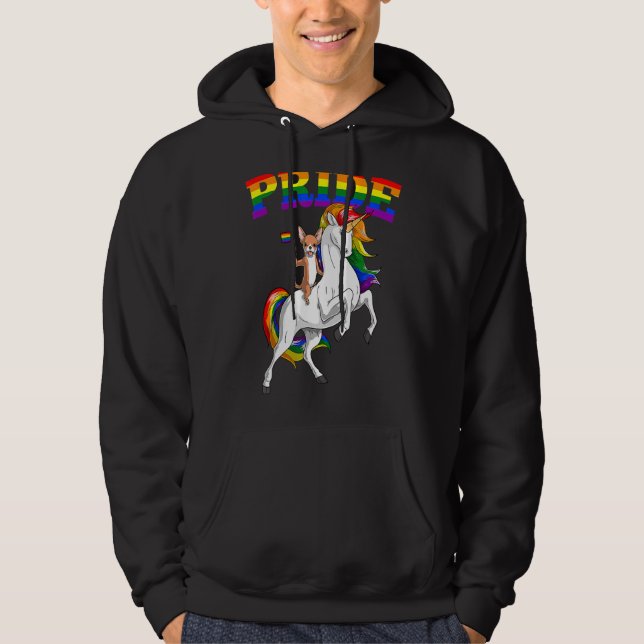 Lgbt Chihuahua Dog Unicorn Gay Pride Rainbow Lgbtq Hoodie (Front)
