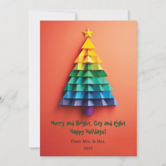 LGBT Christmas Tree Personalized Card