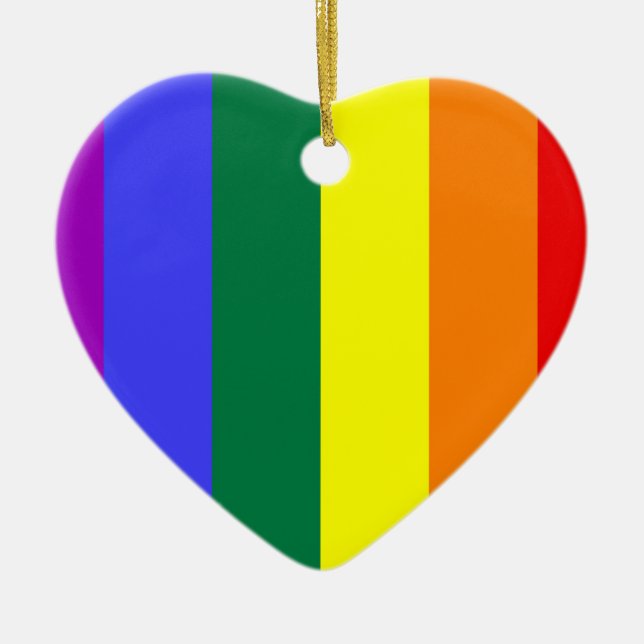 LGBT Colours Ceramic Ornament (Front)