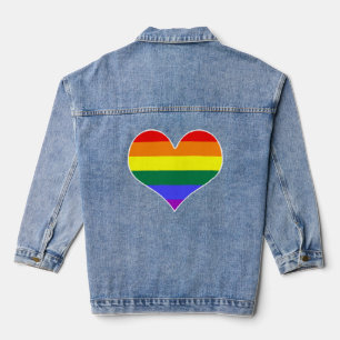 LGBT Colours Hearts  Denim Jacket