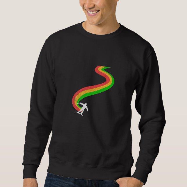 Lgbt Community Skiing Backcountry Skier Gay Pride  Sweatshirt (Front)
