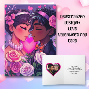 LGBT Couple Anime Personalized Valentine's Day Card