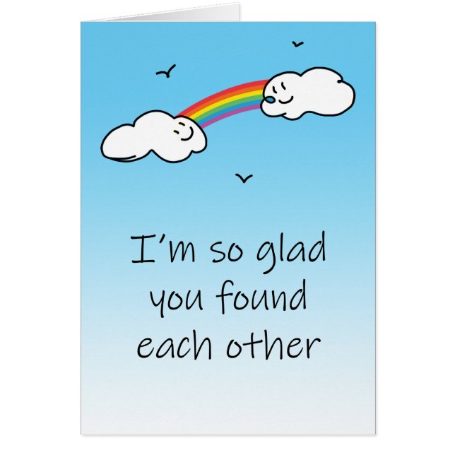 LGBT Couple Heartfelt Anniversary | Rainbow Clouds (Front)