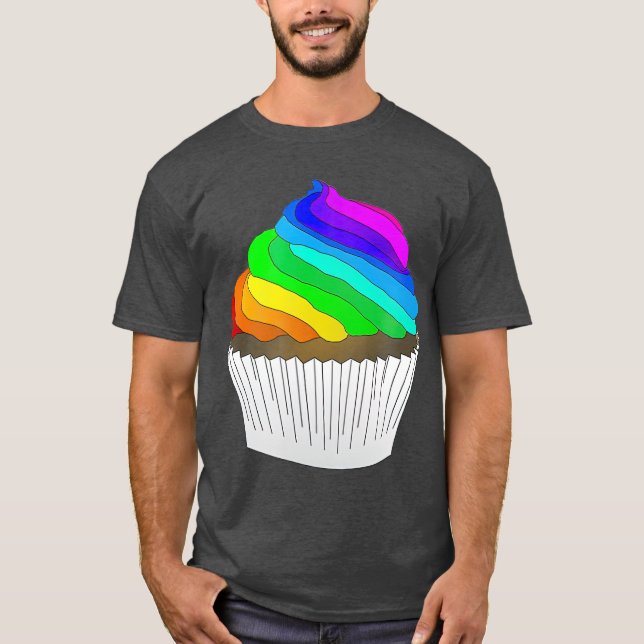 LGBT Cupcake  Rainbow colour icing  LGBTQ T-Shirt (Front)