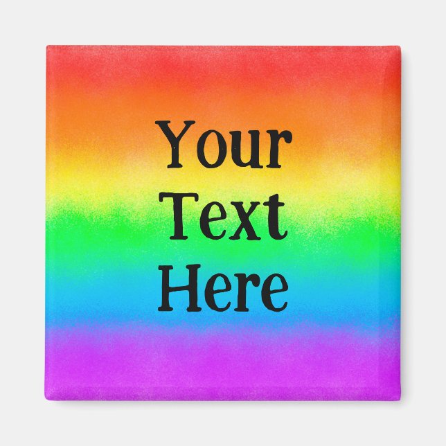 LGBT Customisable Text | Rainbow Flag Magnet (Front)