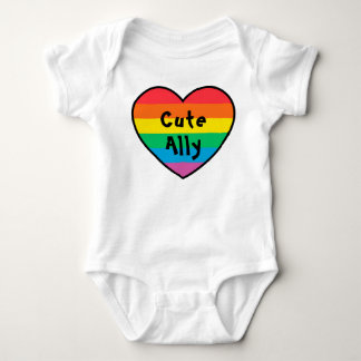 LGBT Cute Ally | Rainbow Pride Heart Pride Baby | Bodysuit