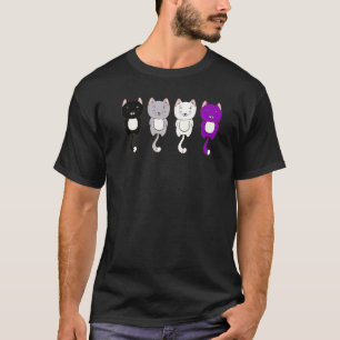 Lgbt Cute Animal Cats Ace Pride Asexuality Flag As T-Shirt