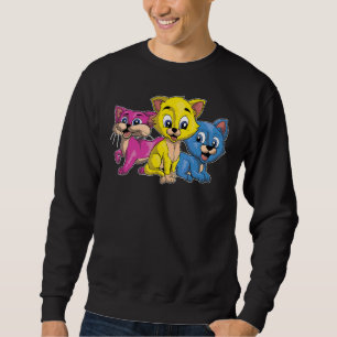 Lgbt Cute Animal Cats Pan Pride Pansexuality Flag  Sweatshirt