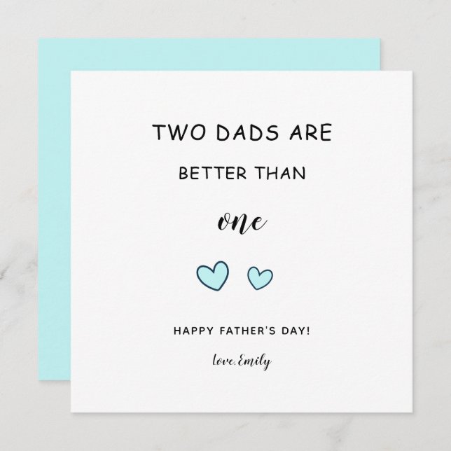 LGBT dads Gay fathers day Two dads cute modern Card (Front/Back)