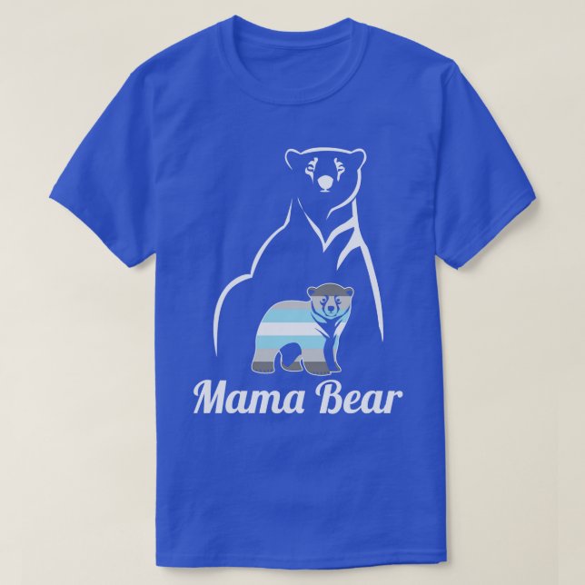 LGBT Demiboy Mama Bear Demigender Pride Flag Mum T-Shirt (Design Front)