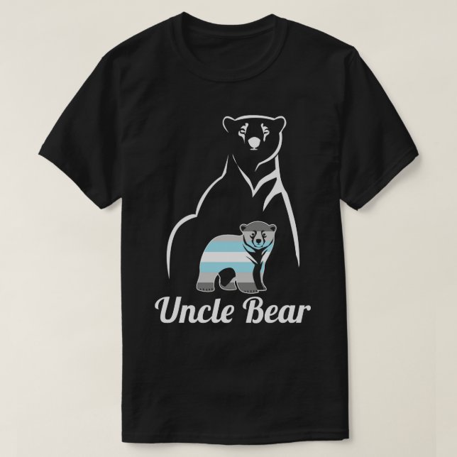 LGBT Demiboy Uncle Bear Demigender Pride Flag T-Shirt (Design Front)
