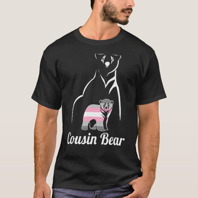 Lgbt Demigirl Cousin Bear Demigender Pride Flag T-Shirt (Front)