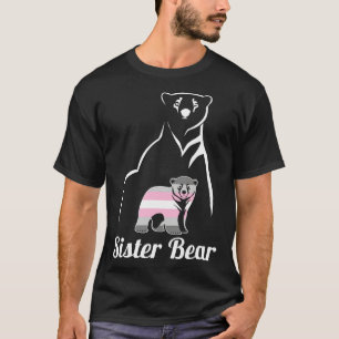 LGBT Demigirl Sister Bear Demigender Pride Flag T-Shirt