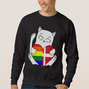 LGBT Denmark Cat Ally Animal Pride Supporter Sweatshirt