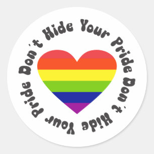 LGBT Dont Hide Your Pride, GayPride Classic Round Sticker