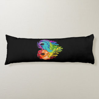 LGBT Dragon Heart Rainbow Heart Dragon LGBT Pride Body Cushion
