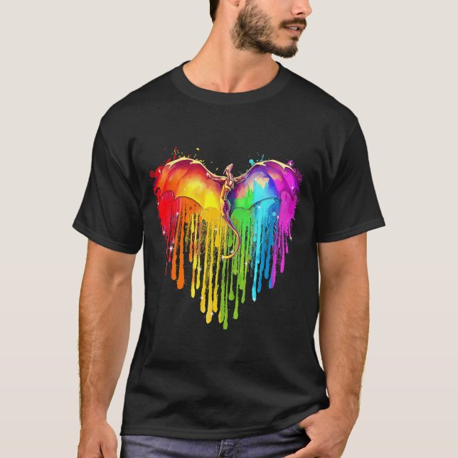 LGBT Dragon Rainbow Heart LGBT Pride Rainbow Drago T-Shirt (Front)