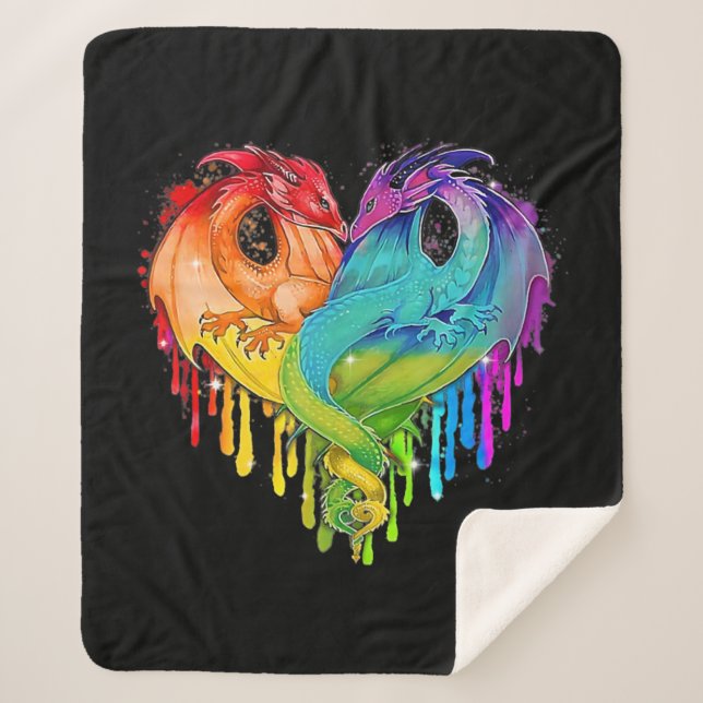 LGBT Dragon Sherpa Blanket (Front)