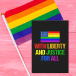LGBT Equal Rights Rainbow American Flag Postcard<br><div class="desc">LGBTQ Rights Rainbow Pride American Flag design that reads With Liberty and Justice for All. The LGBTQ community deserves equality. Uphold our constitution and demand equal rights for every person who identifies as gay,  bisexual,  pansexual,  queer,  and transgender. Be an ally and support your friends.</div>