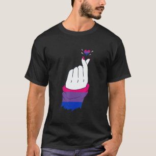 LGBT Finger Heart Bisexual LGBTQ Bisexual Flag Bis T-Shirt