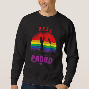 Lgbt Fishing Reel Proud Gay Angler Retro Queer Pri Sweatshirt