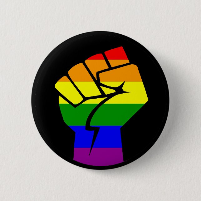 LGBT Fist 6 Cm Round Badge (Front)