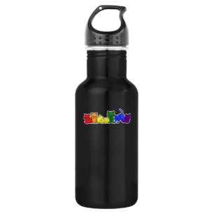 LGBT+ Flag Cat Design for proud LGBT+ People 532 Ml Water Bottle