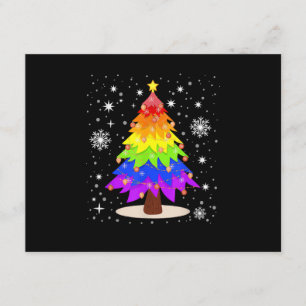 LGBT Flag Christmas Tree Merry Christmas Gay LGBT Enclosure Card
