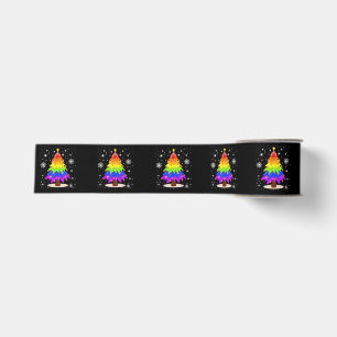 LGBT Flag Christmas Tree Merry Christmas Gay LGBT Grosgrain Ribbon