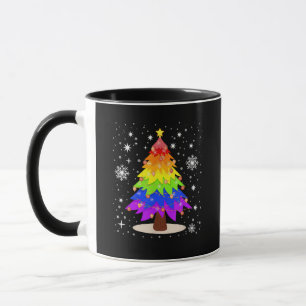 LGBT Flag Christmas Tree Merry Christmas Gay LGBT Mug
