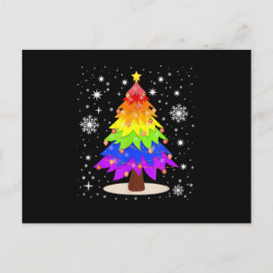 LGBT Flag Christmas Tree Merry Christmas Gay LGBT Postcard