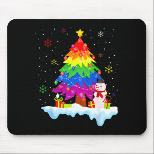 Lgbt Flag Christmas Tree Merry Xmas Gay Lgbt Pride Mouse Pad