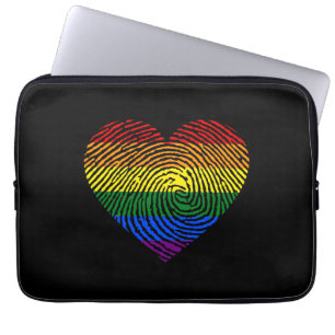 LGBT Flag Fingerprint Proud LGBT Pride Gifts Laptop Sleeve