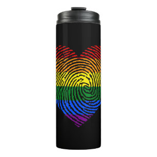 LGBT Flag Fingerprint Proud LGBT Pride Gifts Thermal Tumbler