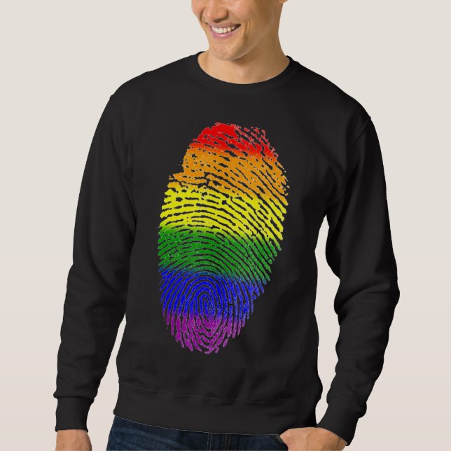 Lgbt Flag Fingerprint Proud Lgbt Pride Sweatshirt (Front)