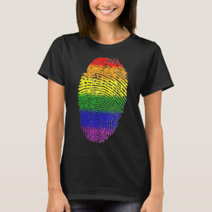 Lgbt Flag Fingerprint Proud Lgbt Pride T-Shirt