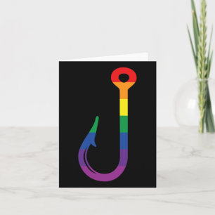 Lgbt Flag Fishing Hook Gay Angler Queer Pride Rain Card